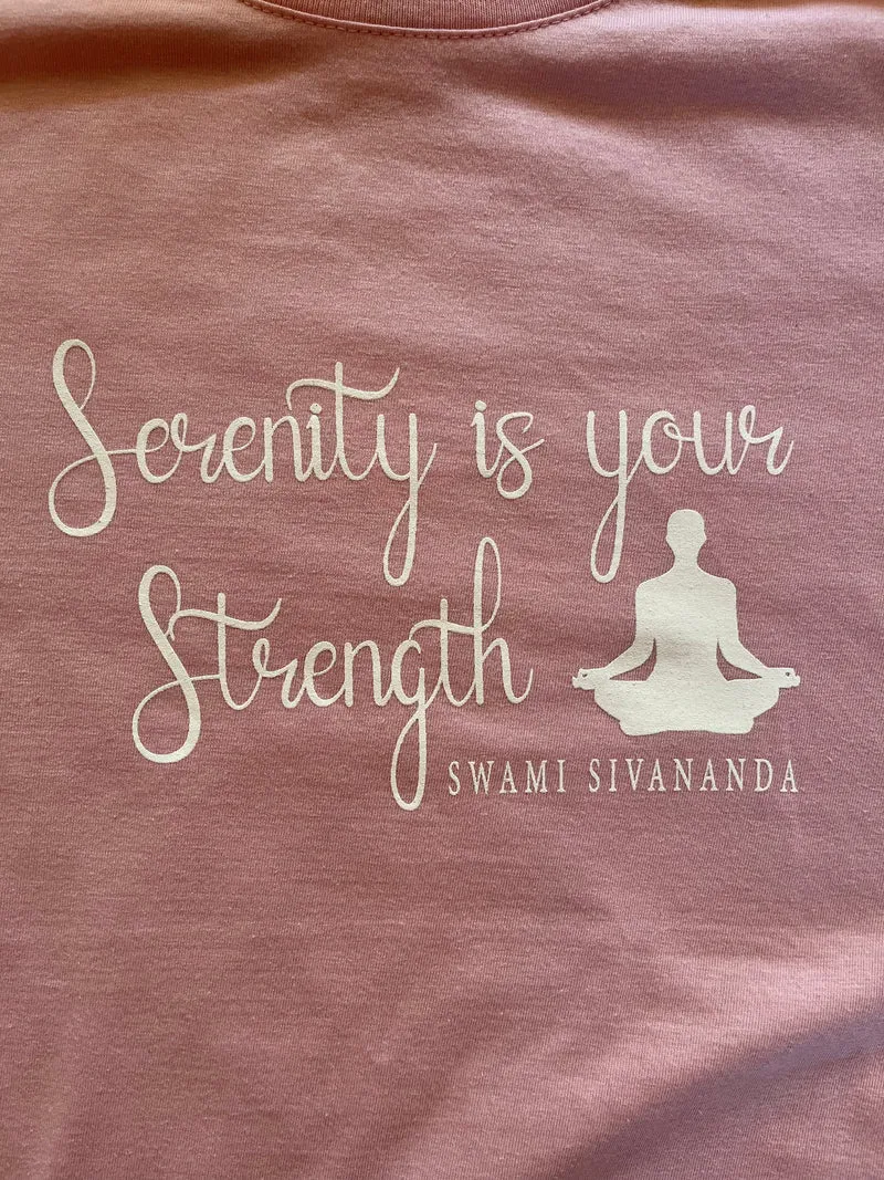 T-shirt de yoga coupe slim en coton standard femme rose clair - La sérénité est votre force