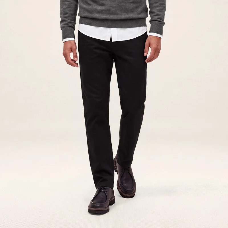 Pantalon coupe confort coton stretch noir 702