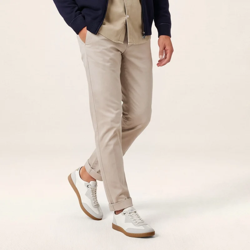 Pantalon coupe confort coton stretch beige 702