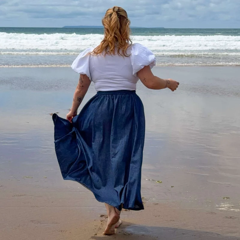 Maxi Chambray Skirt - Denim