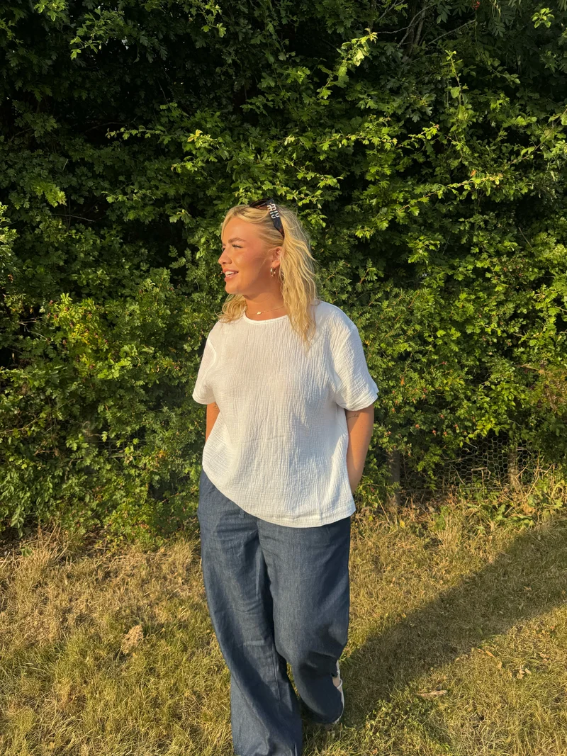Relaxed Chambray Trousers - Denim