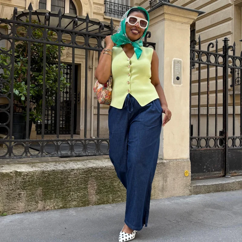 Relaxed Chambray Trousers - Denim
