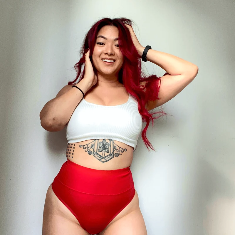 Organic Cotton Cheeky High Leg Knickers - Lobster