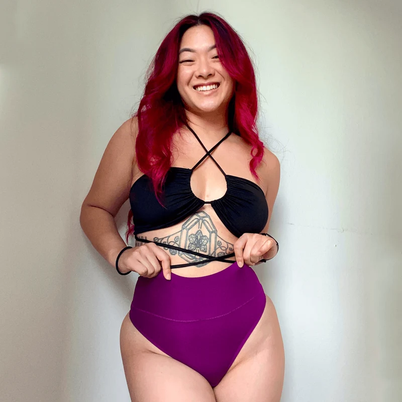 Organic Cotton Thong - Figgy Pudding