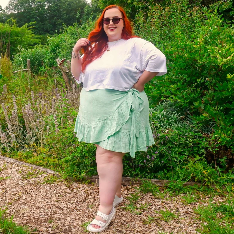 Mary Cotton Gauze Wrap Skirt - Pistachio