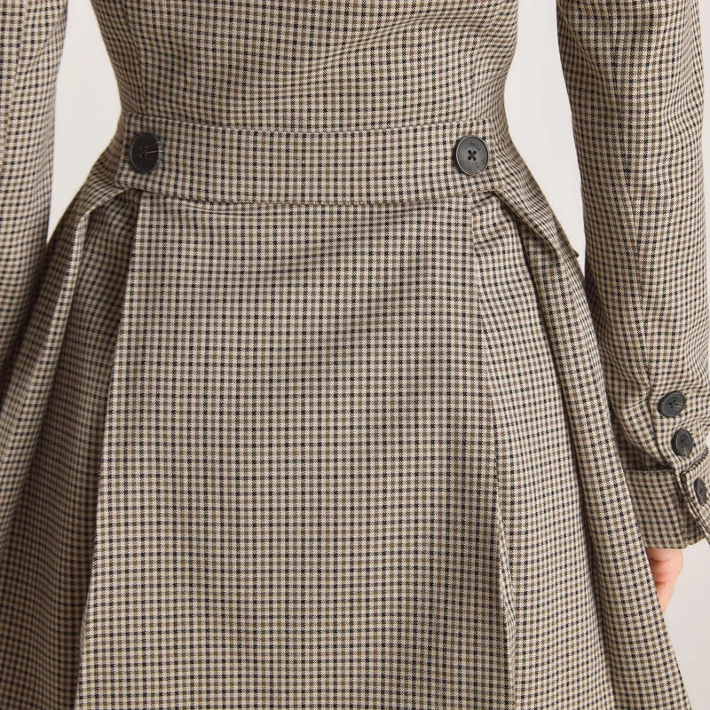 Robe Blazer Pied-de-Poule - Marron