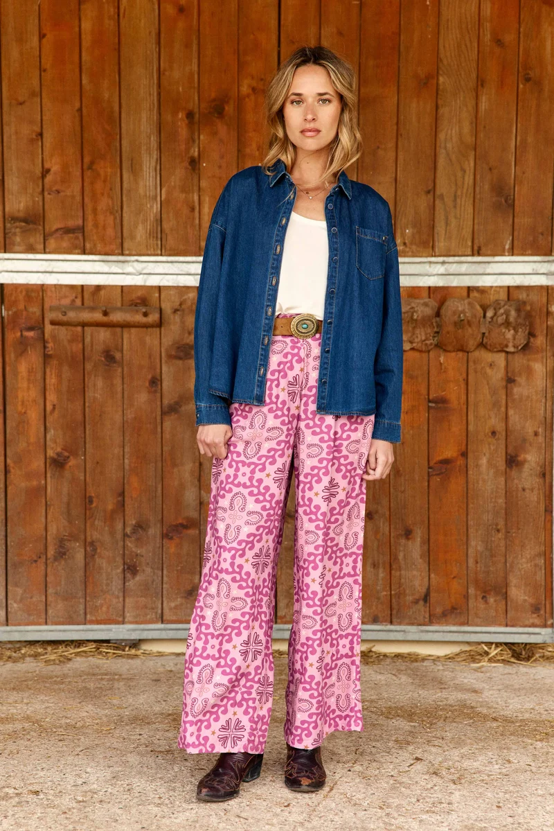 Pozo - Pantalon fluide imprimé