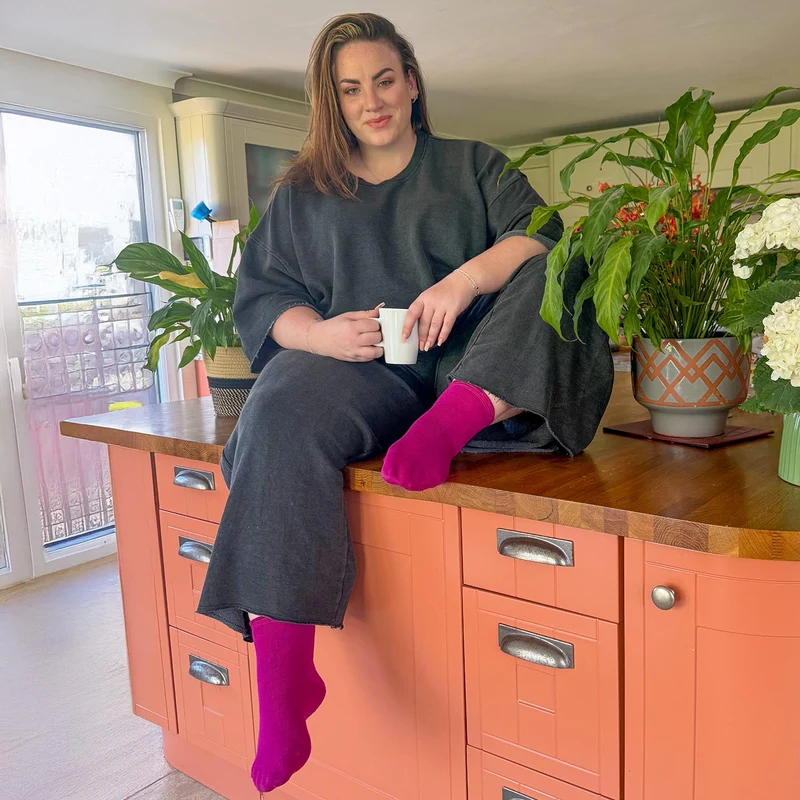 Ultimate Bamboo Ankle Socks - 3 Pairs in Hibiscus