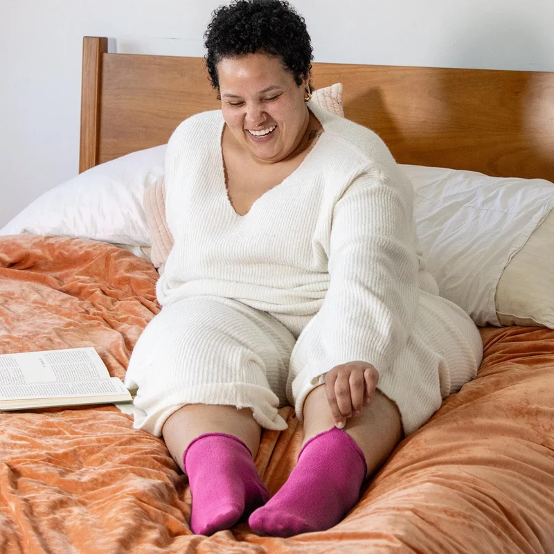 Ultimate Bamboo Ankle Socks - 3 Pairs in Hibiscus