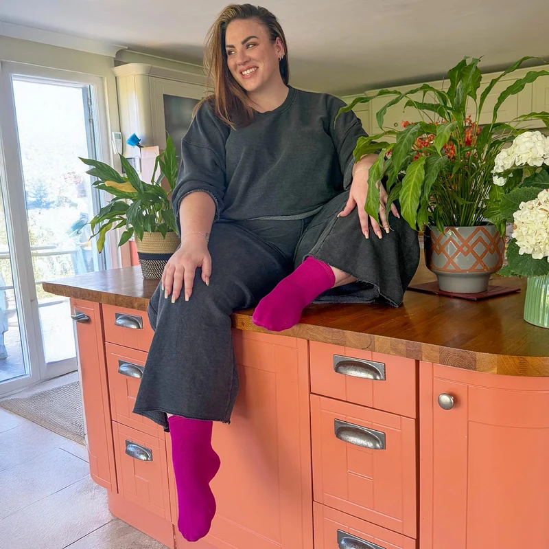 Ultimate Bamboo Ankle Socks - 3 Pairs in Hibiscus