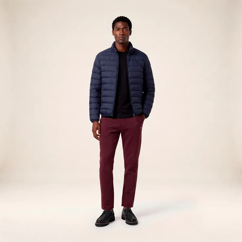 Jogging 100% coton French Rib rouge Paolo