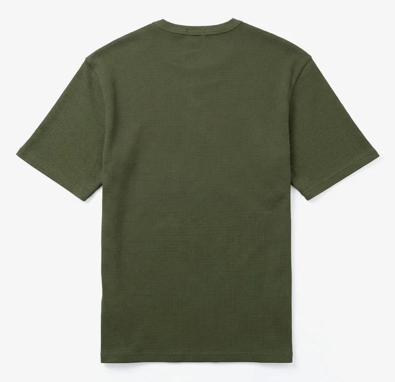 T-shirt col rond en coton gaufré Théo vert militaire