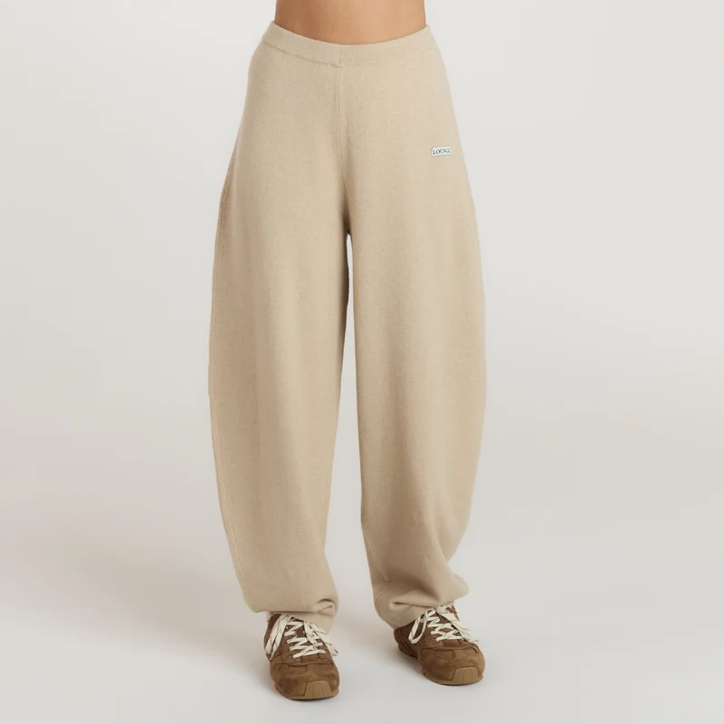 Jogger Barrel en Maille - Flocon d'Avoine