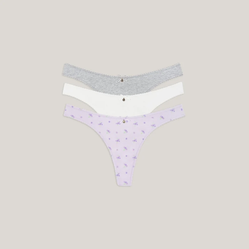 Strings Cotton Kisses (Lot de 3) - Motif Lilas