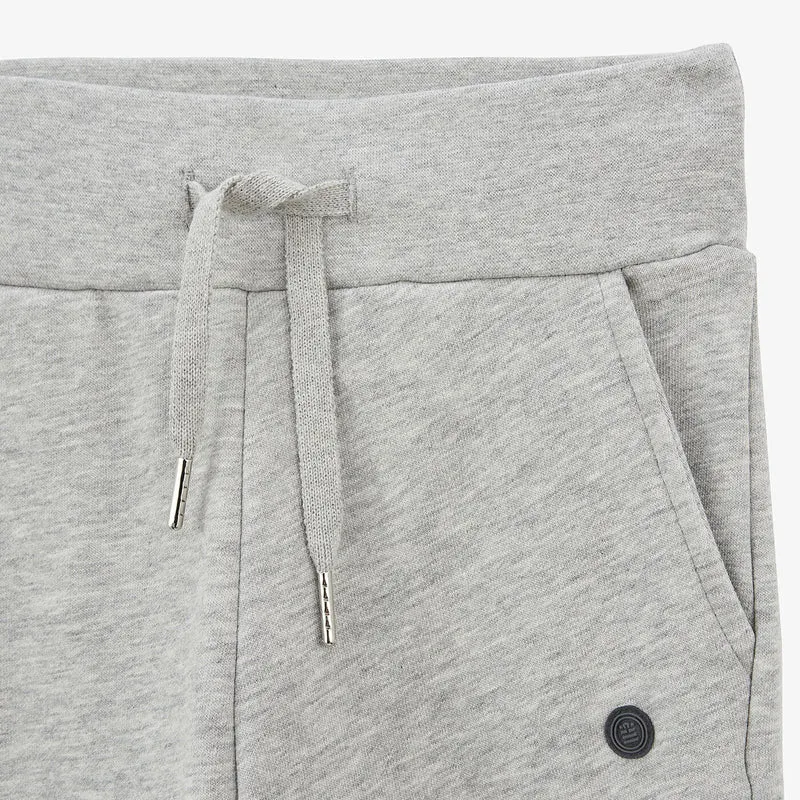 Pantalon de jogging garçon en molleton gris chiné