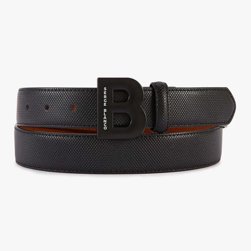 Ceinture réversible en nubuck avec 2 boucles