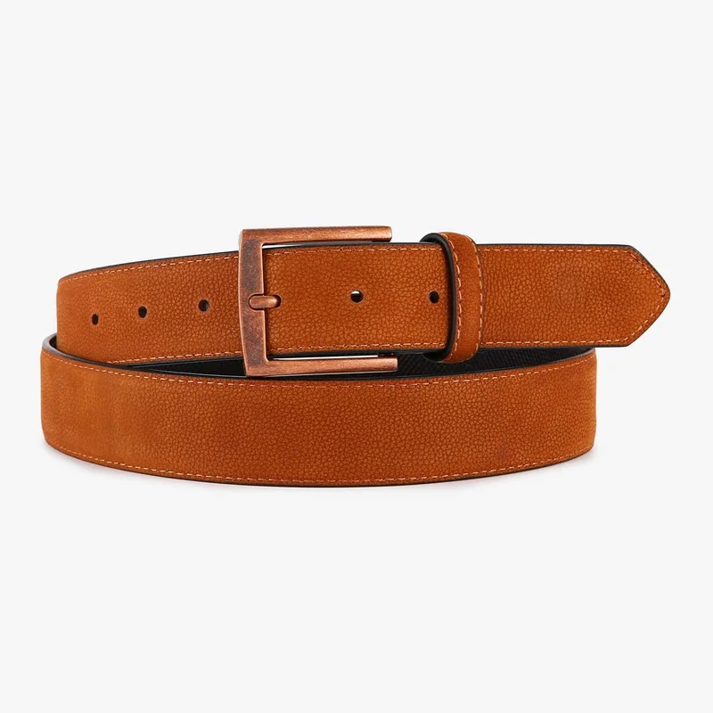 Ceinture réversible en nubuck avec 2 boucles