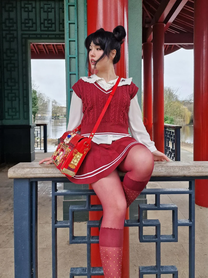 Seoul Chic Faux Sock Tights - Burgundy
