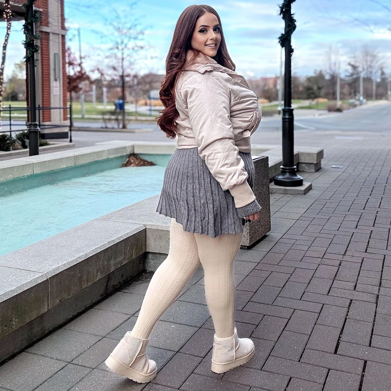 Grannies Cable Knit Wool Tights V2 - Oatmeal