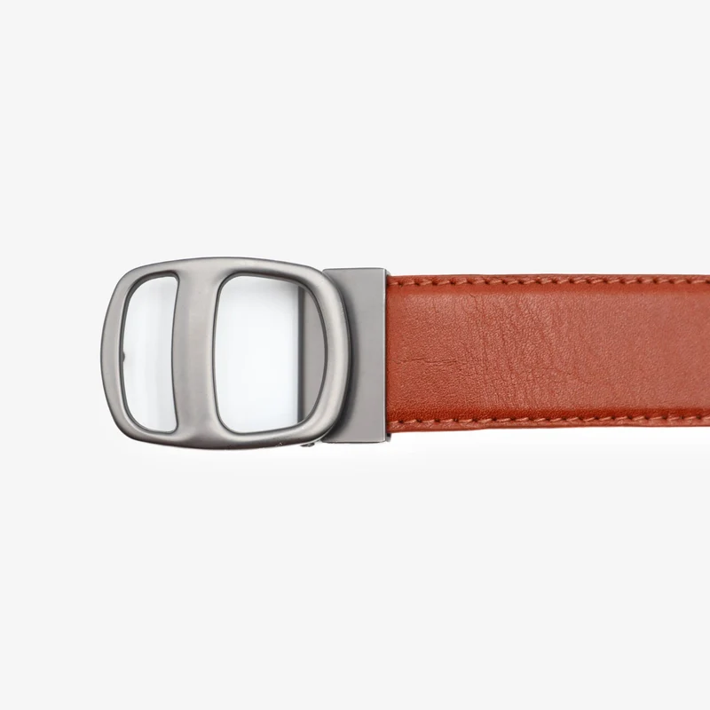 Ceinture en cuir réversible marron cognac