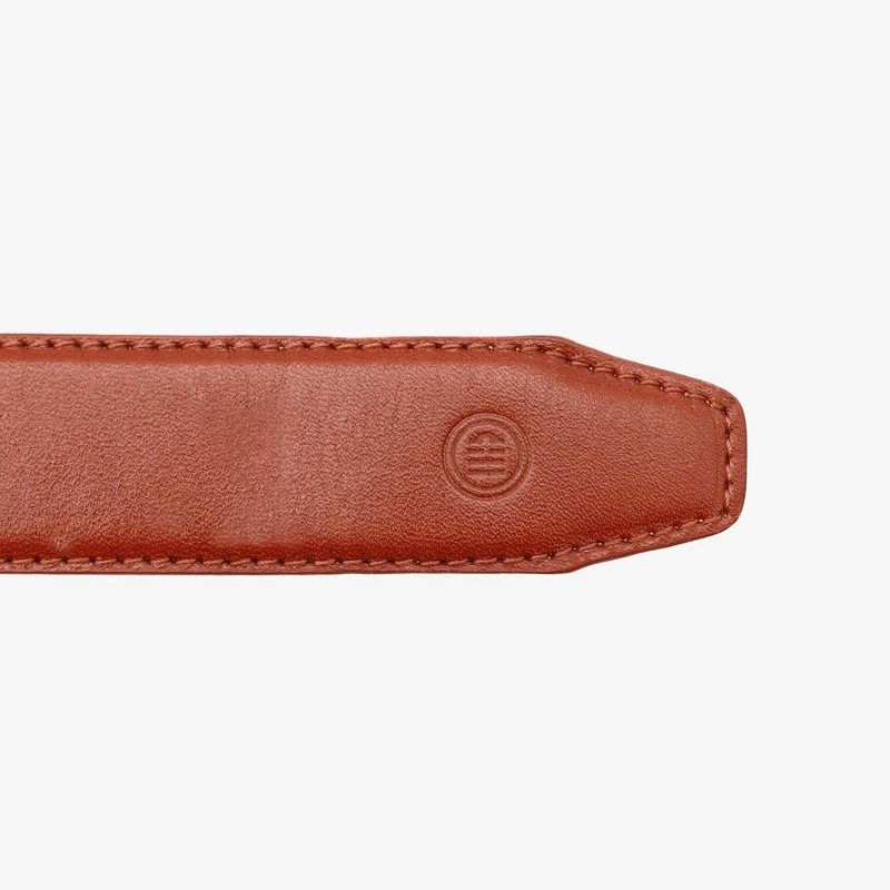 Ceinture en cuir réversible marron cognac