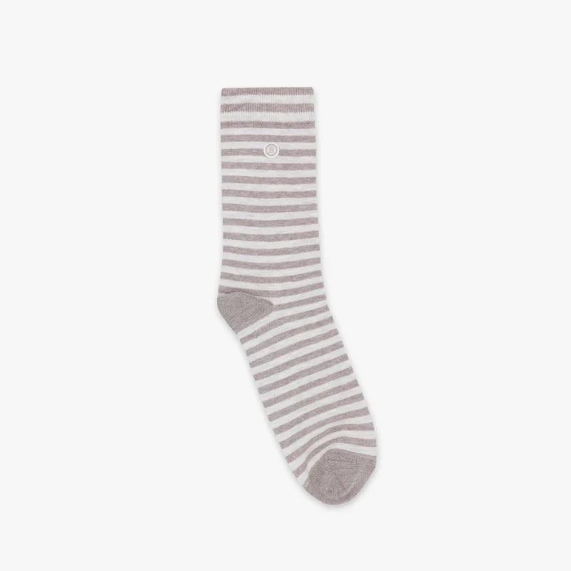 Pack 3 paires de chaussettes unies et rayées bleu et beige