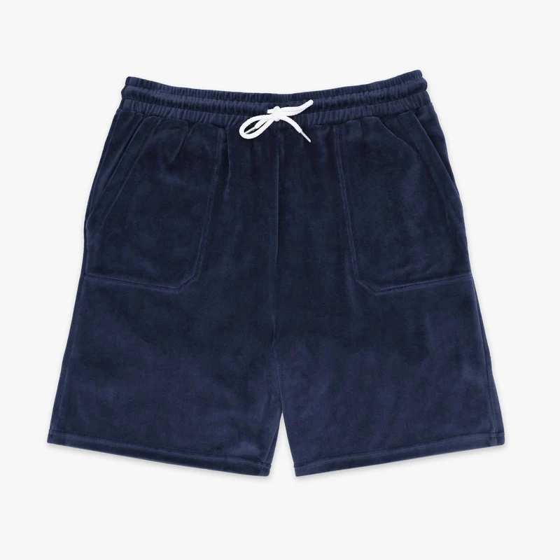 Bermuda en éponge avec taille élastiquée bleu opale