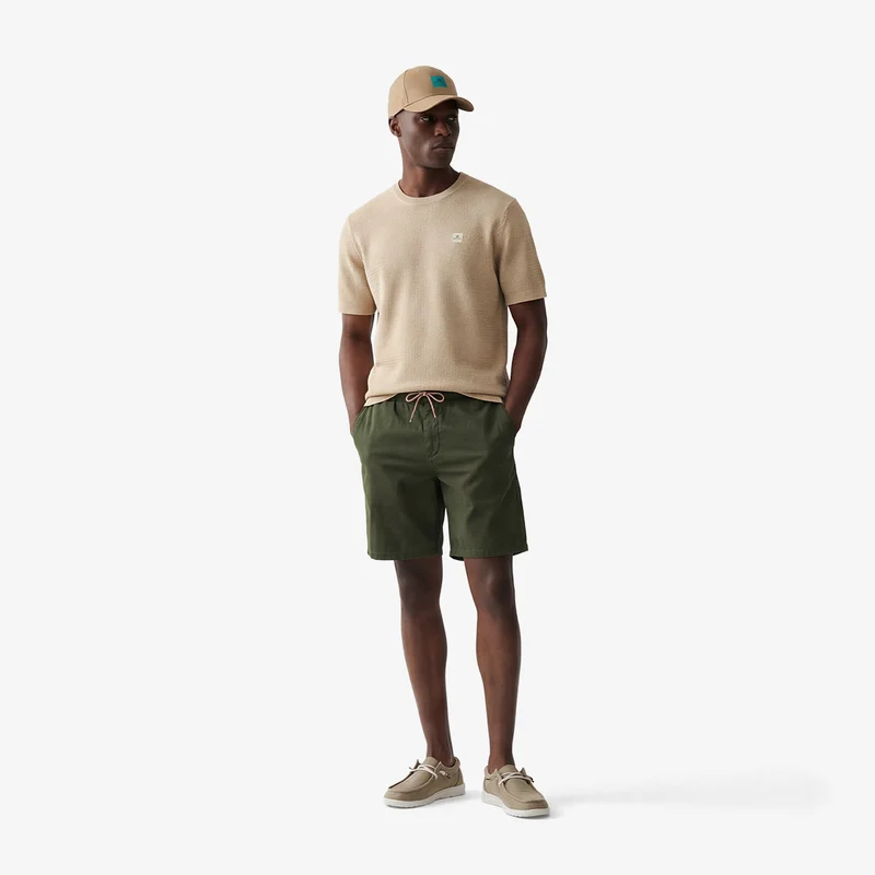 Bermuda 743 taille élastiquée vert militaire