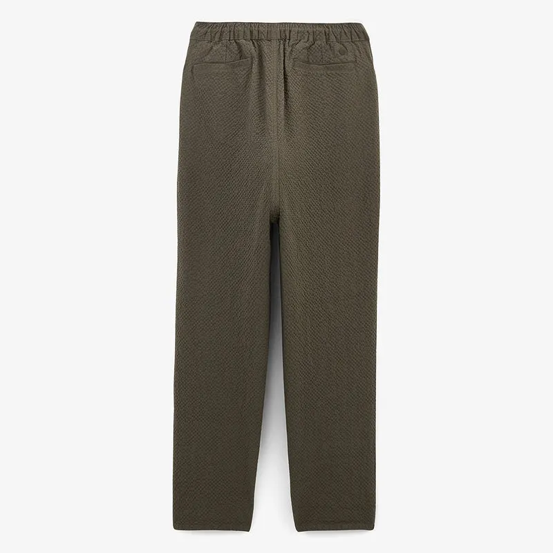 Pantalon 558 en coton seersucker avec taille élastique marron argile