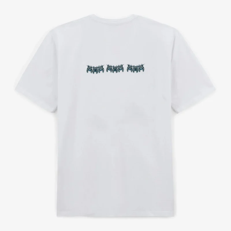 T-shirts col rond Théo en coton blanc avec broderie dos