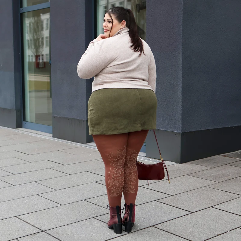 80 Denier Opaque Tights - Peonies