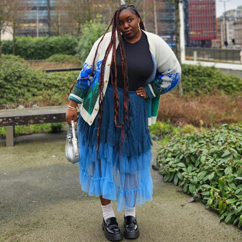 Mesh Maxi Skirt - Blue Ombre