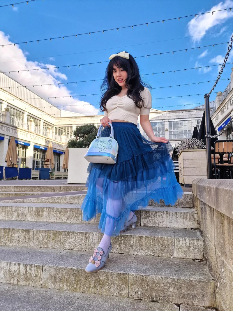 Mesh Maxi Skirt - Blue Ombre