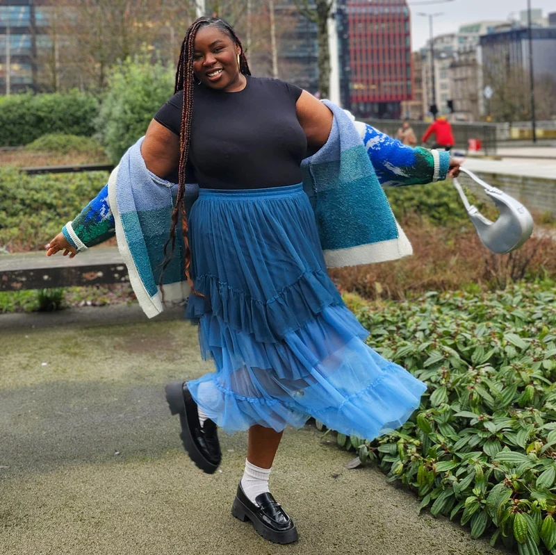 Mesh Maxi Skirt - Blue Ombre