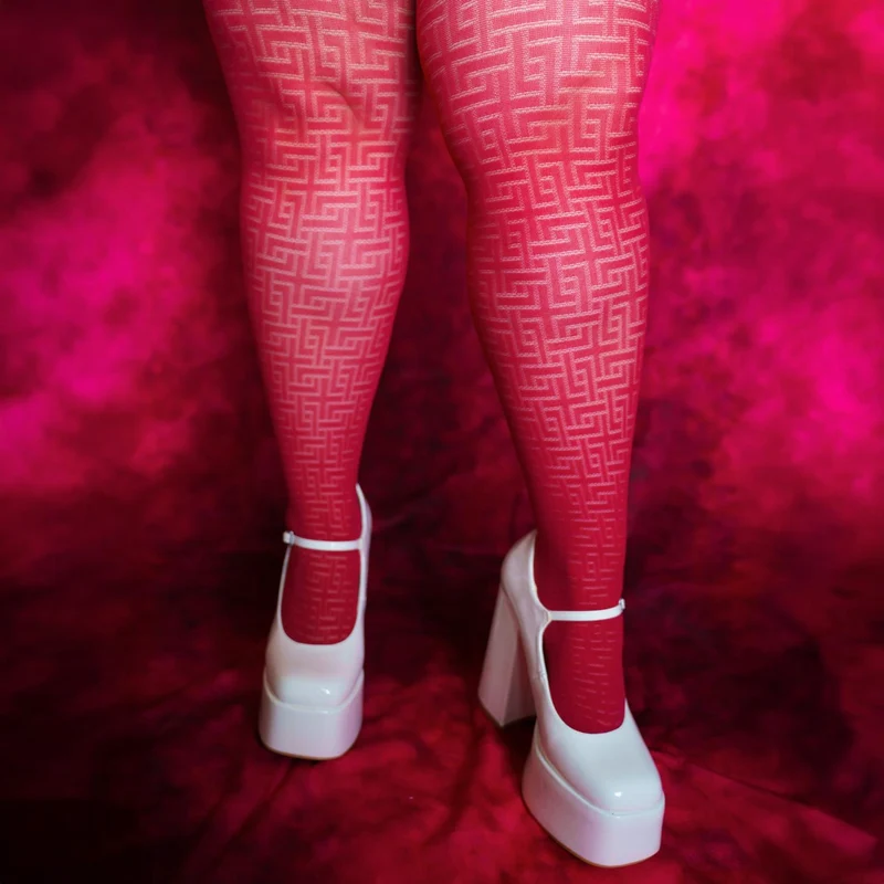 Fishnet Tights - Traditional in Red