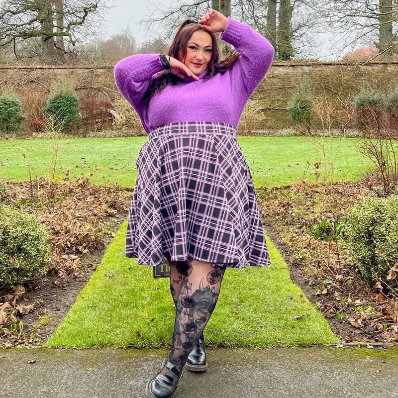 Plaid Flare Skirt - Moorland
