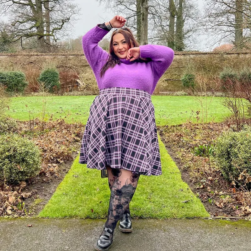 Plaid Flare Skirt - Moorland