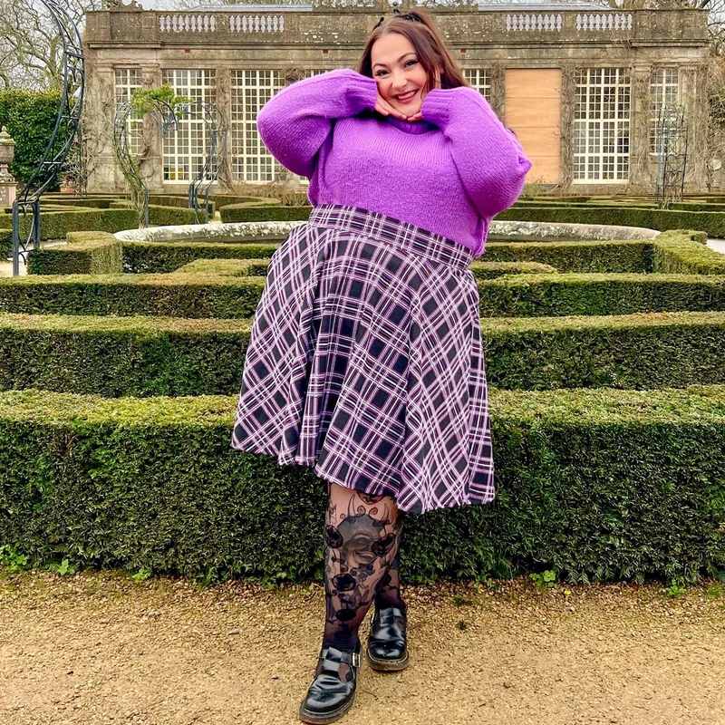 Plaid Flare Skirt - Moorland