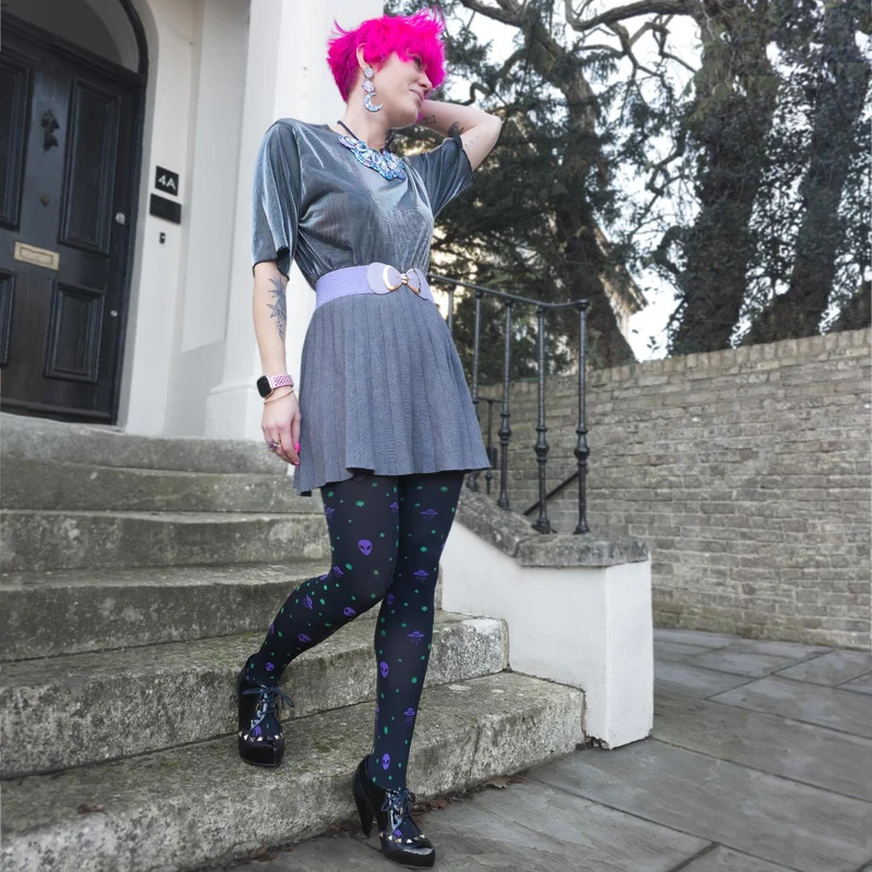 80 Denier Opaque Tights - Aliens