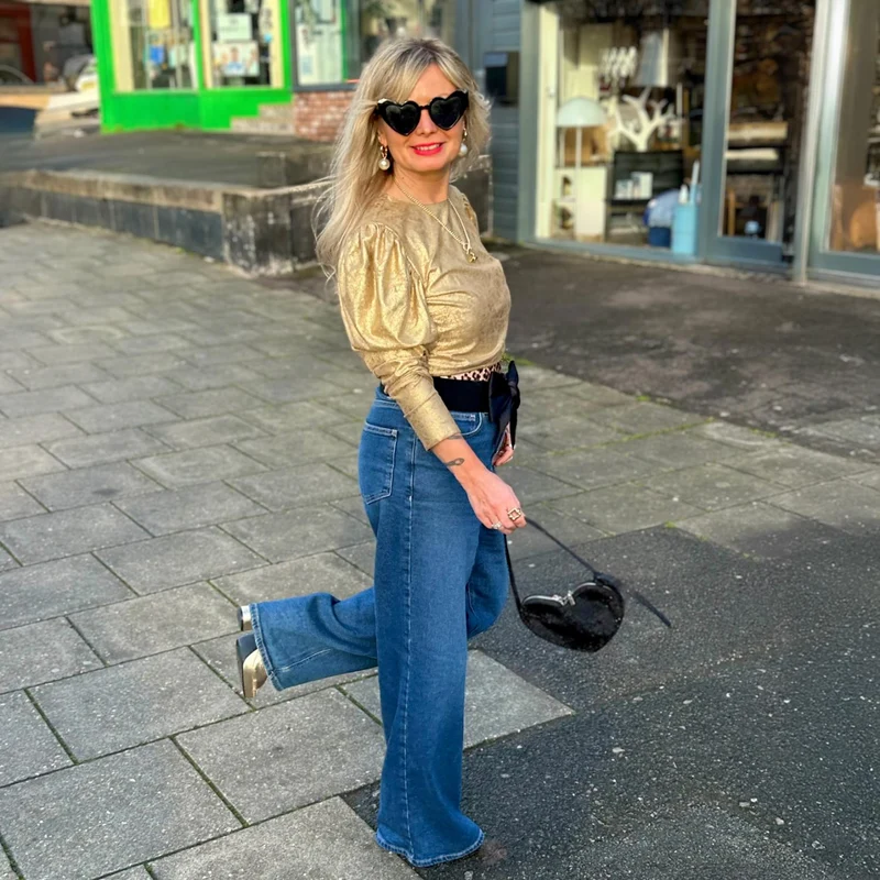 Organic Wide Leg Jeans - Atlantic