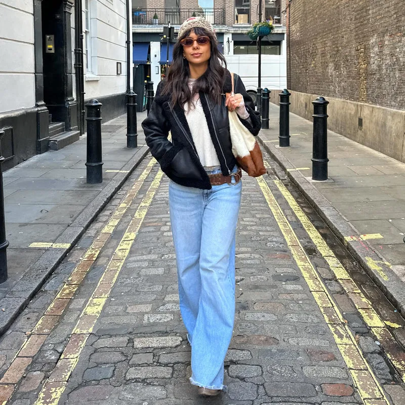 Bessie Aviator Jacket - Black