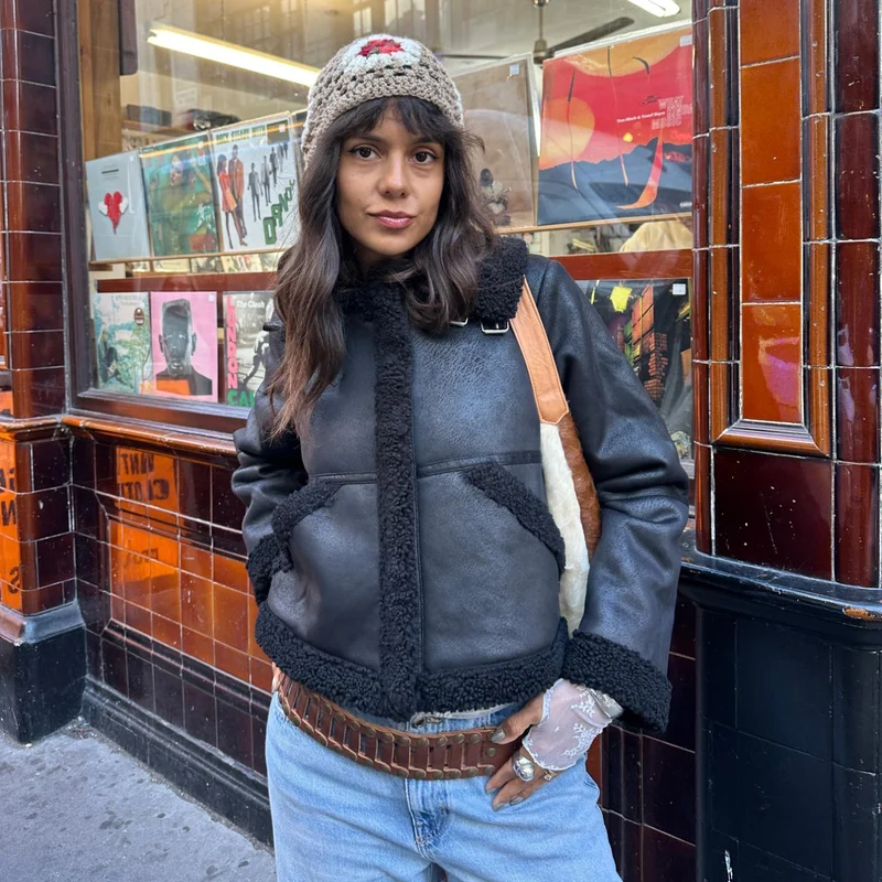 Bessie Aviator Jacket - Black