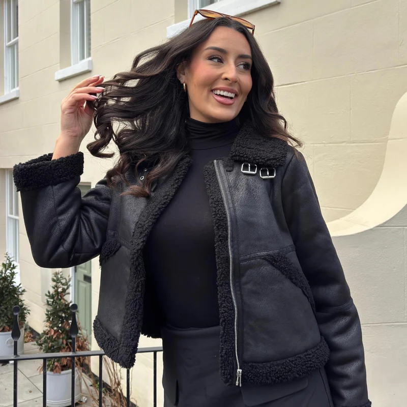 Bessie Aviator Jacket - Black