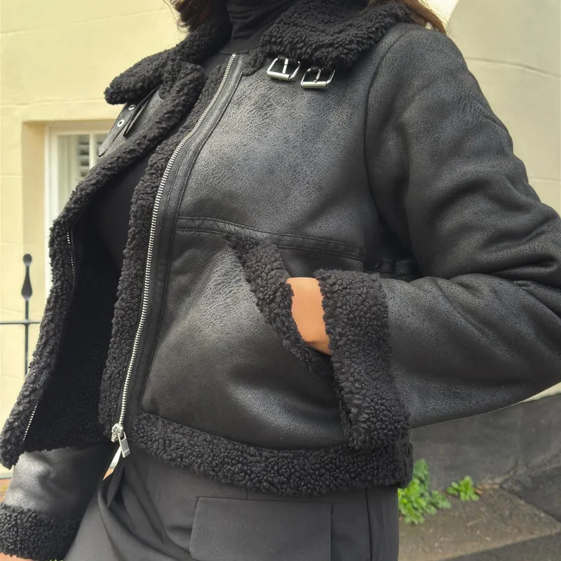 Bessie Aviator Jacket - Black