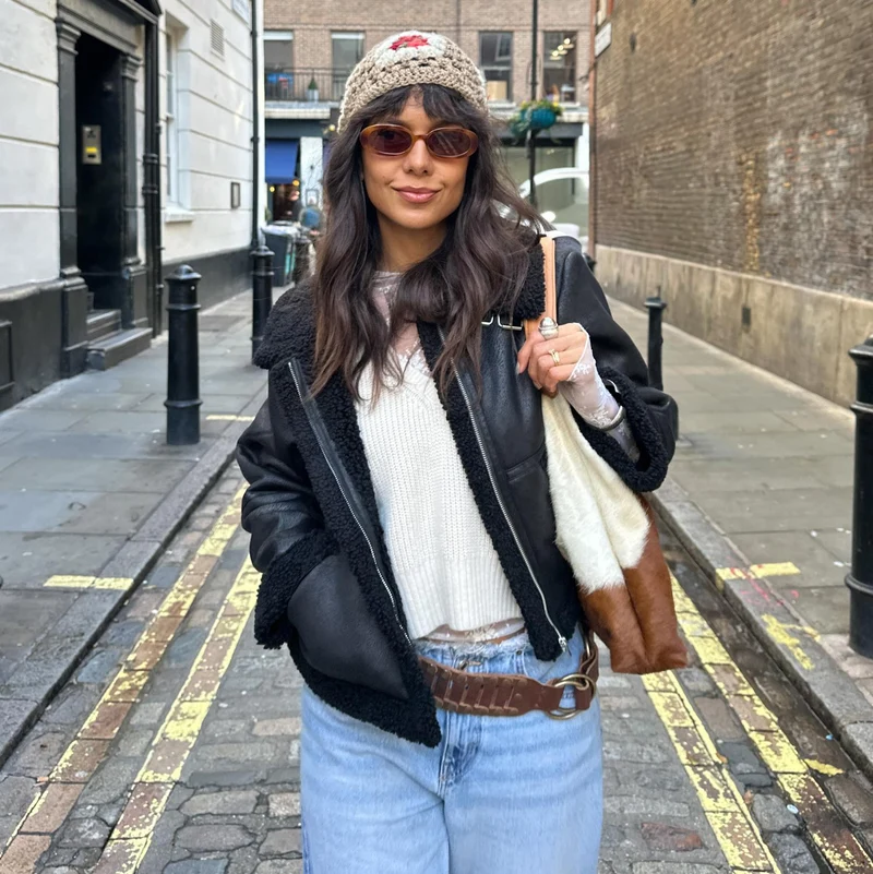 Bessie Aviator Jacket - Black
