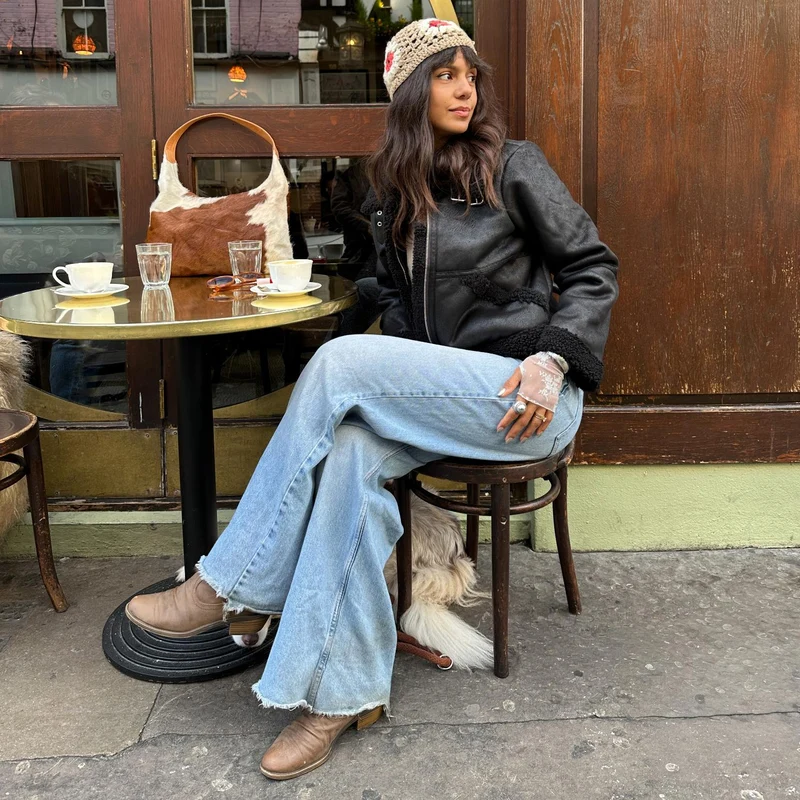 Bessie Aviator Jacket - Black