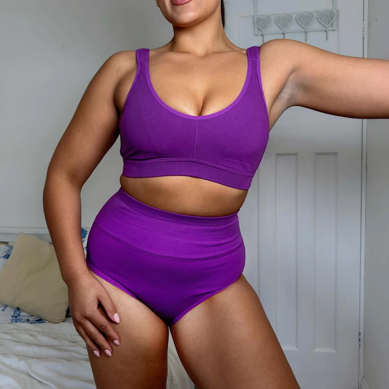 Organic Cotton Full Brief Knickers - Grape Escape