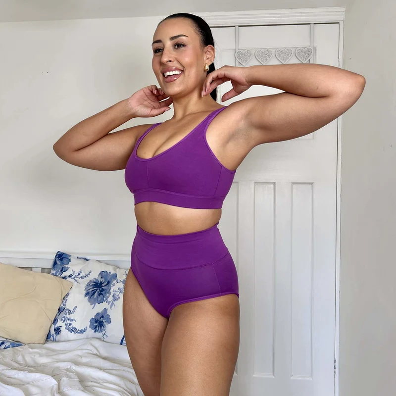 Organic Cotton Full Brief Knickers - Grape Escape