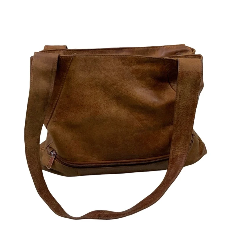 Vintage Brown Leather Shoulder Bag