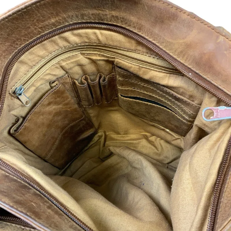 Vintage Brown Leather Shoulder Bag